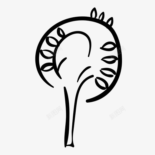 树卡通素描图标svg_新图网 https://ixintu.com psd树线稿 卡通 手绘 树 素描