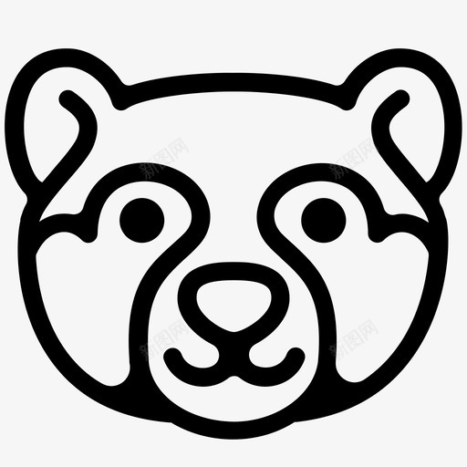 小熊猫脸小熊猫图标svg_新图网 https://ixintu.com 小熊猫 小熊猫脸