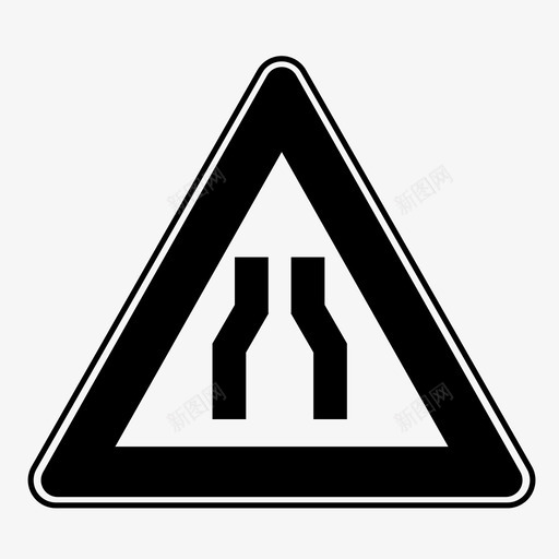 道路变窄标志三角形图标svg_新图网 https://ixintu.com 三角形 意大利路标和信号 标志 警告 道路变窄