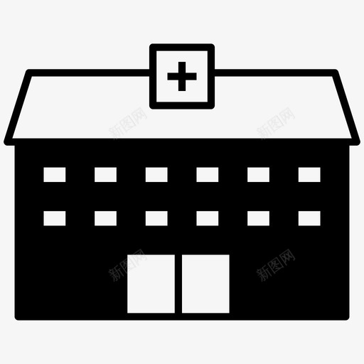 医院大楼急诊室图标svg_新图网 https://ixintu.com 医务室 医院 场所 大楼 急诊室