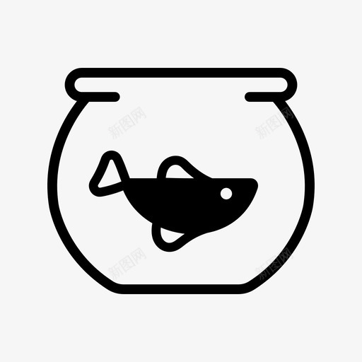 鱼水族馆鱼缸图标svg_新图网 https://ixintu.com 宠物你可爱的朋友 水族馆 玻璃罐 鱼 鱼缸