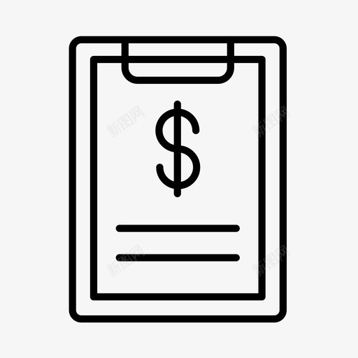 货币剪贴板信贷图标svg_新图网 https://ixintu.com 信贷 分类帐 剪贴板 表格 财务 货币 银行