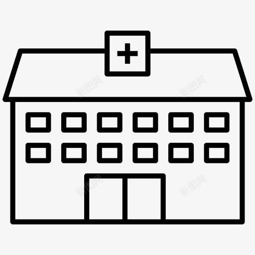 医院大楼急诊室图标svg_新图网 https://ixintu.com 医务室 医院 场所 大楼 急诊室
