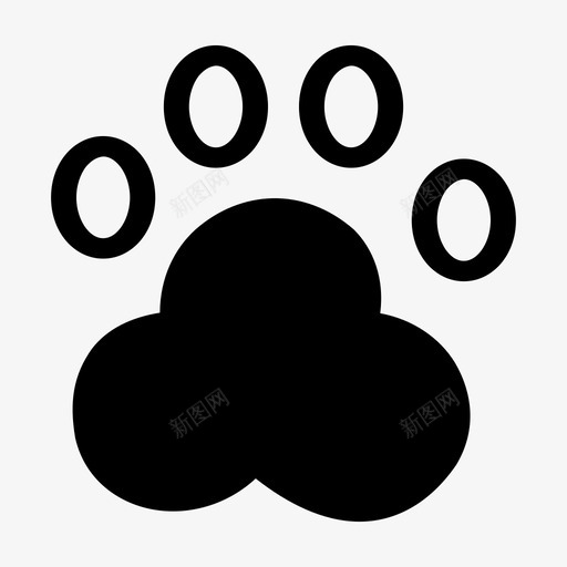 爪印动物爪狗图标svg_新图网 https://ixintu.com 动物爪 宠物 爪印 狗 狗掌印 狗爪 脚印