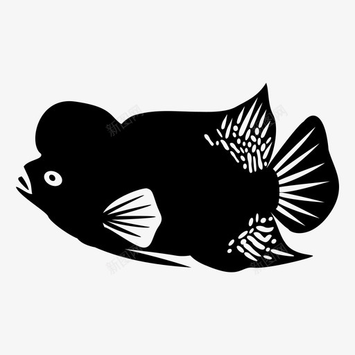 鱼金鱼装饰鱼图标svg_新图网 https://ixintu.com 淡水 花角 装饰鱼 金鱼 鱼