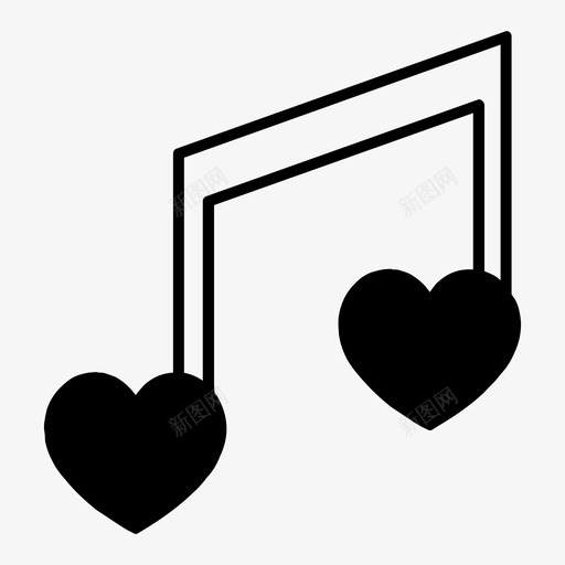 音乐爱情音符图标svg_新图网 https://ixintu.com 情人节 歌曲 爱情 音乐 音符