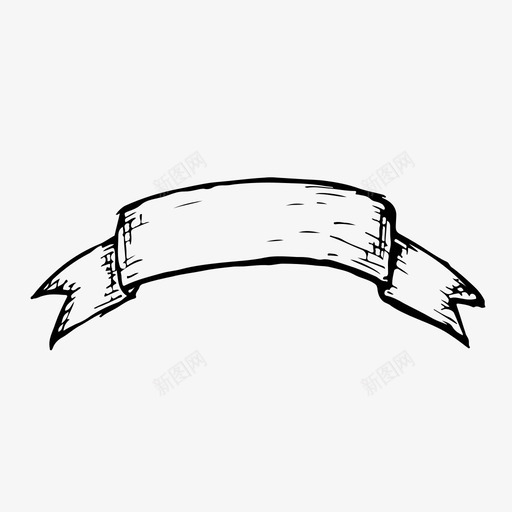 标志横幅手绘素描图标svg_新图网 https://ixintu.com 手绘 标志横幅 素描