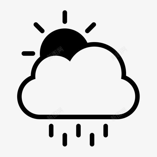 云太阳雨图标svg_新图网 https://ixintu.com 云太阳雨