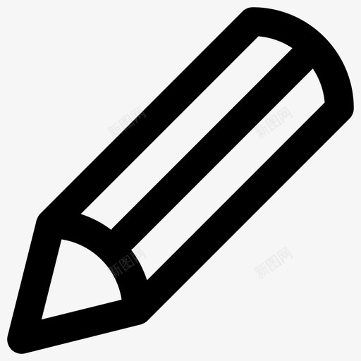 铅笔画笔书写笔图标svg_新图网 https://ixintu.com 书写笔 基本线条 画笔 铅笔