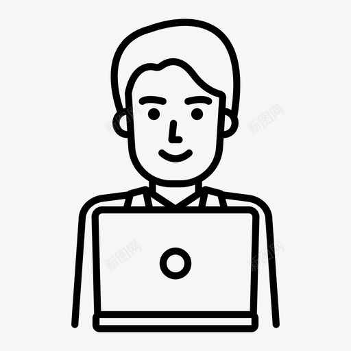 上班族商人公司职员图标svg_新图网 https://ixintu.com 上班族 公司职员 商人 商务人士 电脑 笔记本电脑