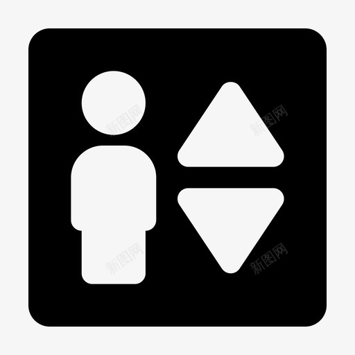电梯客舱升降图标svg_新图网 https://ixintu.com jumpicon寻路标志 乘客 人 升降 客舱 电梯