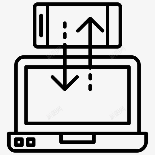 网络传输数据共享数字营销图标svg_新图网 https://ixintu.com 互联网和数字营销线路图标 在线广告 数字营销 数据共享 笔记本电脑 网络传输