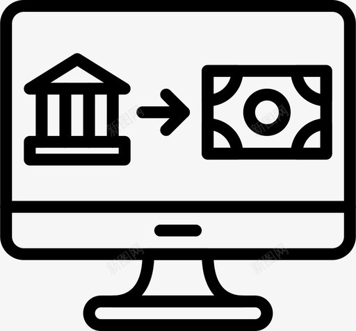银行转账业务金融图标svg_新图网 https://ixintu.com Pretycons业务概要 业务 办公室 市场营销 货币 金融 银行转账