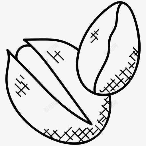 开心果干果营养图标svg_新图网 https://ixintu.com 坚果 干果 开心果 有机食品 营养 食品和饮料涂鸦图标