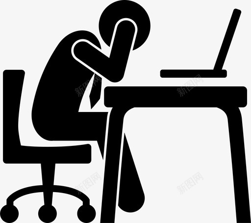 工作抑郁生意危机图标svg_新图网 https://ixintu.com 中年危机 危机 工作抑郁 悲伤 损失 无力感 生意 赔钱