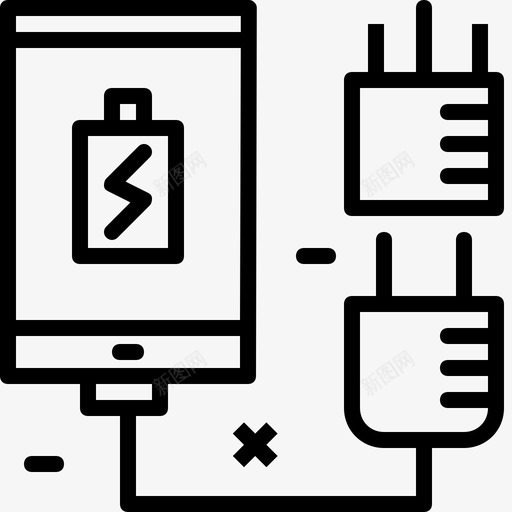 电源适配器电气插头图标svg_新图网 https://ixintu.com 插头 智能手机 电气 电源适配器