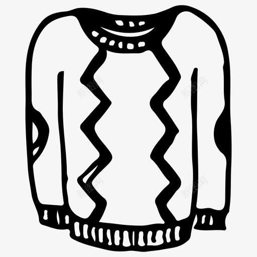 套头衫衣服手绘图标svg_新图网 https://ixintu.com 外套素描 套头衫 手绘 毛衣 素描 衣服