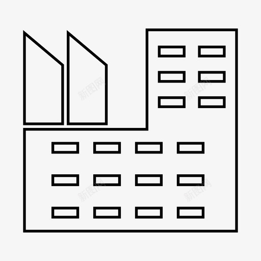 工厂排放环境图标svg_新图网 https://ixintu.com 产品 回收 工厂 工厂线 排放 环境