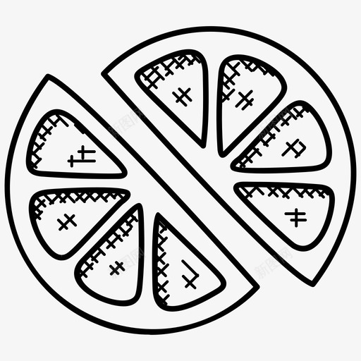 柠檬片柑橘食物图标svg_新图网 https://ixintu.com 柑橘 柠檬片 橘子片 水果 食物 食物和饮料涂鸦图标