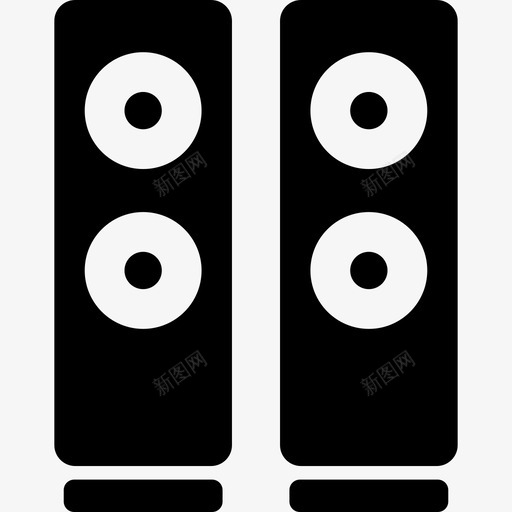 两个大的扬声器技术设备和小工具图标svg_新图网 https://ixintu.com 两个大的扬声器 技术 设备和小工具