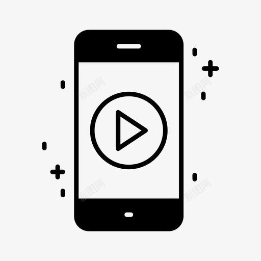 智能手机应用程序播放视频图标svg_新图网 https://ixintu.com 播放 智能手机应用程序 移动智能手机应用程序 视频