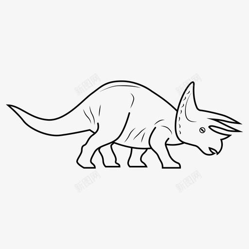 三角龙古代动物图标svg_新图网 https://ixintu.com 三角龙 动物 原始 古代 恐龙