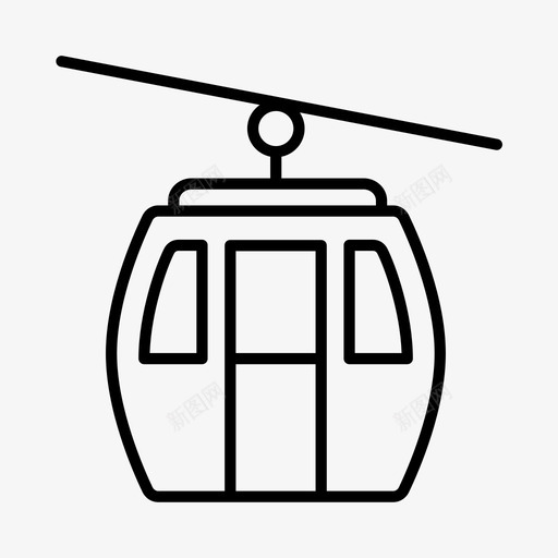缆车高山滑雪场图标svg_新图网 https://ixintu.com 冬季 滑雪场 缆车 高山