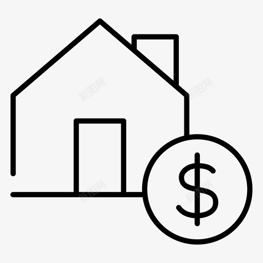 买房房产房子图标svg_新图网 https://ixintu.com 买房 房产 房地产 房子