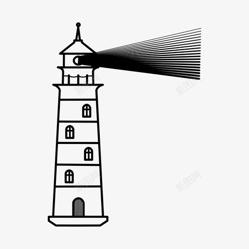 灯塔导航航海图标svg_新图网 https://ixintu.com 导航 灯塔 航海