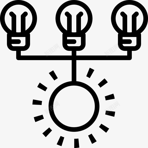 太阳能发电生态照明图标svg_新图网 https://ixintu.com 太阳能发电 灯泡 照明 生态 电力和能源