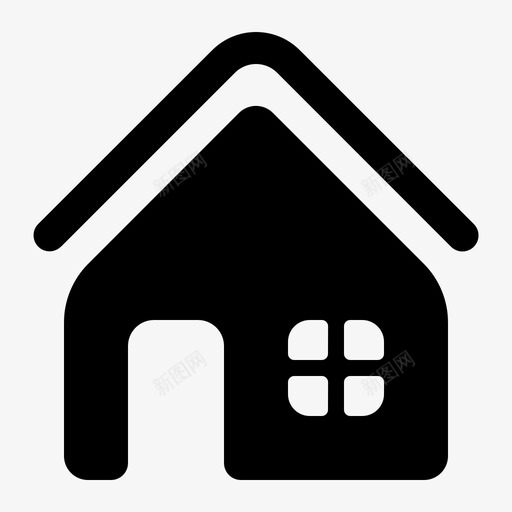 房子建筑住宅图标svg_新图网 https://ixintu.com 住宅 建筑 房地产 房子