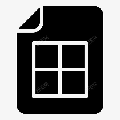 简单表格黑色文档excel图标svg_新图网 https://ixintu.com excel 简单表格 黑色文档