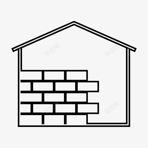 建造砖墙住宅图标svg_新图网 https://ixintu.com 住宅 建造 房屋 砖墙