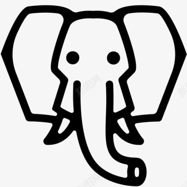 大象脸亚洲象小象图标图标