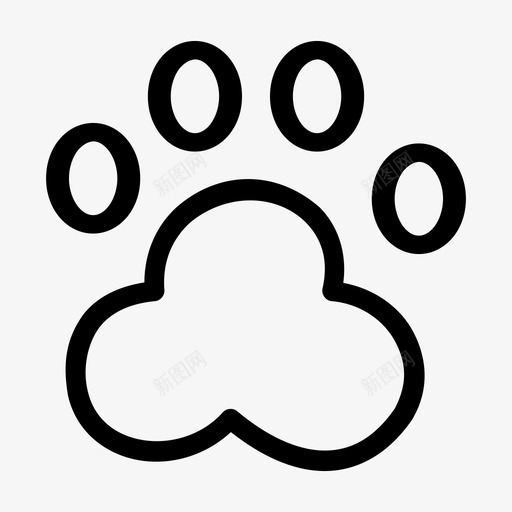 爪印动物爪狗图标svg_新图网 https://ixintu.com 动物爪 宠物 爪印 狗 狗掌印 狗爪 脚印