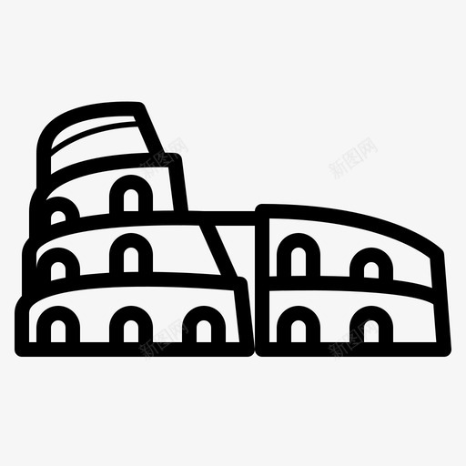 斗兽场建筑历史图标svg_新图网 https://ixintu.com 历史 地标 建筑 意大利 斗兽场