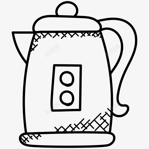 电水壶电热壶开水壶图标svg_新图网 https://ixintu.com 厨房用具 家用电器 开水壶 电水壶 电热壶 茶壶 食品和饮料涂鸦图标