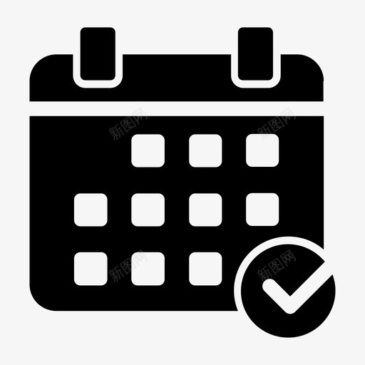 日历复选标记日期图标svg_新图网 https://ixintu.com 复选标记 年 日 日历 日历字形 日期