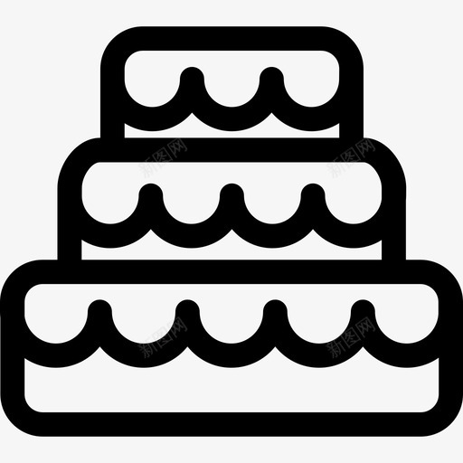 三层楼的婚礼蛋糕食物完美的搭配图标svg_新图网 https://ixintu.com 三层楼的婚礼蛋糕 完美的搭配 食物