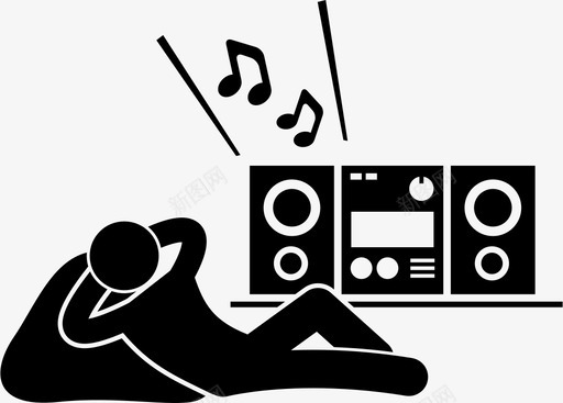 男人听收音机音乐音频图标svg_新图网 https://ixintu.com 家庭娱乐 男人听收音机 音乐 音频 高保真