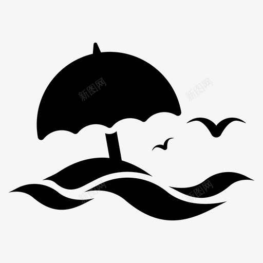 海滩树荫夏天图标svg_新图网 https://ixintu.com 假期 夏天 披萨 树荫 海滩