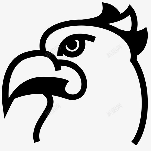 冠鹰脸猛禽图标svg_新图网 https://ixintu.com 冠鹰脸 猛禽