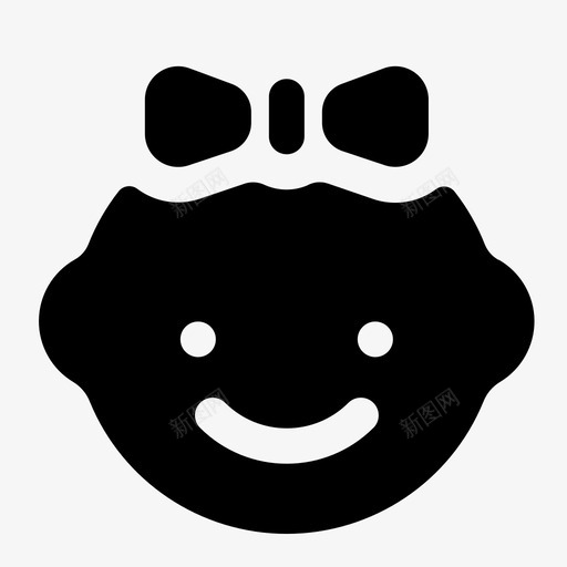 微笑宝宝表情符号女孩图标svg_新图网 https://ixintu.com 女孩 孕妇圆形 微笑宝宝 表情符号