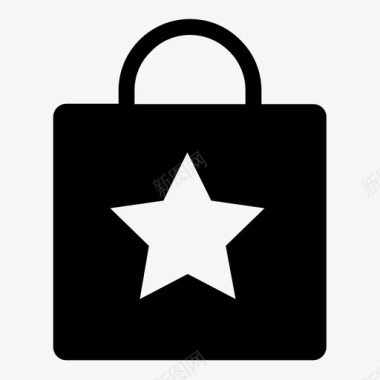 购物袋明星时尚杂货店图标图标