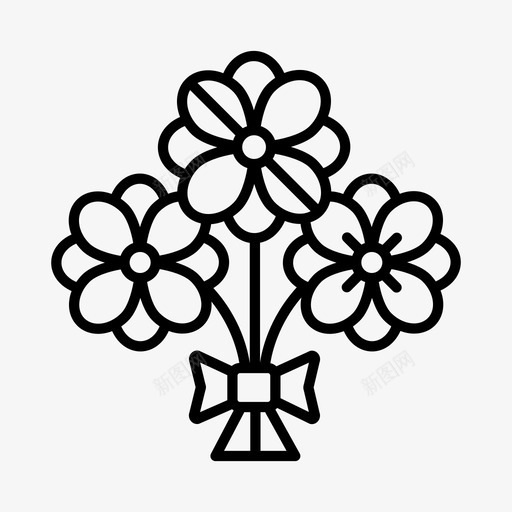 鲜花花束约会图标svg_新图网 https://ixintu.com 情人节 爱情 约会 花束 鲜花
