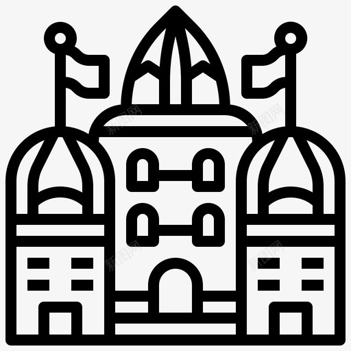 城堡城市元素幻想图标svg_新图网 https://ixintu.com 城堡 城市元素 幻想 纪念碑