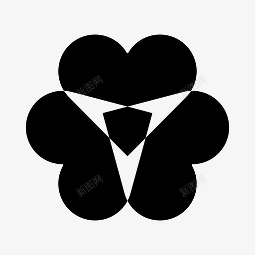 心花抽象心形场所图标svg_新图网 https://ixintu.com 心形场所 心花 抽象
