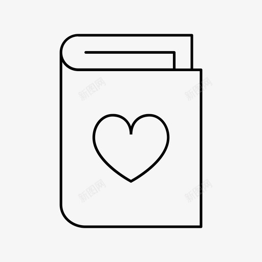 爱情书日记心图标svg_新图网 https://ixintu.com 关系书 写作和编辑 心 教科书 日记 爱情书