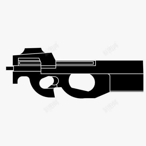 冲锋枪反击特警图标svg_新图网 https://ixintu.com 冲锋枪 反击 战争 枪支 武器 特警