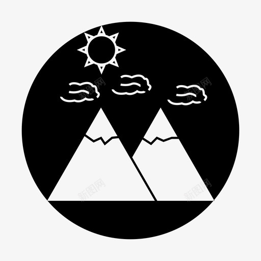 山风景景色图标svg_新图网 https://ixintu.com 天气 山 山圈 景色 风景
